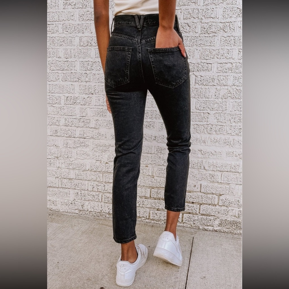 Free People Black Straight Jeans NEW